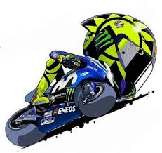Valentino Rossi Motina 2018 Desain Logo Otomotif Kartun Kendaraan