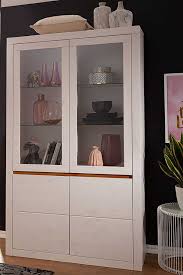 Vitrine Caseloda In Weiss Und Eichefarben Aus Kiefer Massivholz In 2020 Wohnzimmer Weiss Vitrine Weiss Vitrine