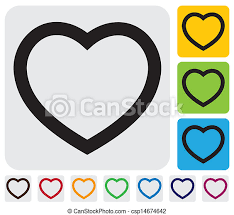 The size of the heart is the size of about a clenched fist. Human Heart Love Icon Symbol Outline Simple Vector Graphic This Illustration Has The Heart Icon On Grey Green Orange Canstock