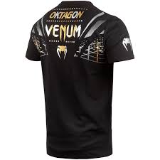 A regular octagon has schläfli symbol {8} and can also be constructed as a quasiregular truncated square, t{4}, which alternates two types of edges. Venum Oktagon T Shirt Black Gold Silver Fightwear Shop Europe