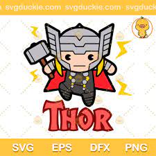 Marvel Thor Chibi SVG, Cute Thor SVG, Cute Superhero Thor