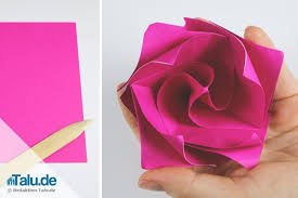 Denn es wäre so dick, dass es bis zum mond reichen würde. Origami Rose Aus Papier Falten Diy Anleitung Talu De