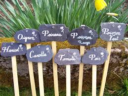 Support En Bois Pour Etiquettes Ardoise Accessoires De Maison Par Troglodyte Mignon Etiquette Jardin Herbes Aromatiques Marqueurs De Jardin