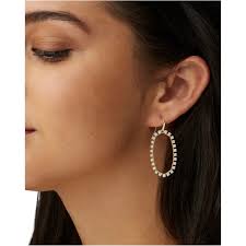 NWT! Kendra Scott Elle Open Frame Crystal Drop Earrings In Gold