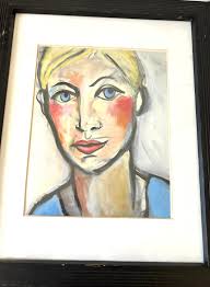 2003 Print “The Girl In The Blue Shirt” By Known Artist Rebekah Ash, Signed.