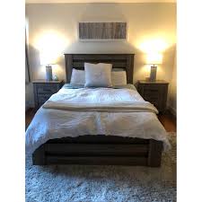 Bitter chocolate queen storage bed w/ dresser, mirror and nightstand. Ashley Zelen Queen Bed Aptdeco