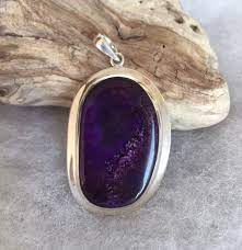 African Sugilite Pendant Sterling Set Sugilite Large Rare Sugilite Pendant Irregular Oval Shape In 2020 Sugilite Jewelry Sapphire Gemstone Necklace Minimalist Necklace