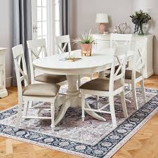 Other dining room furniture options. Wilmslow White Painted Oval Dining Table With 6 Chair Set The Furniture Market