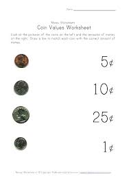 Coin Values Worksheet Money Worksheets Teaching Money Coin Values
