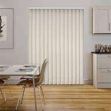 These vertical blinds and headrail in neutral cream offers a sunlight protection solution for your home or office. Serenity Cream Blockout Vertical Blind 127mm Slat Blinds Online