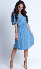 Claire Dress Light Blue Dusty Blue Dress Light Blue Dresses Modest Dresses