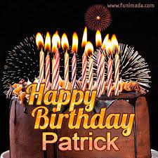 Chocolate Happy Birthday Cake For Patrick Gif Download On Funimada Com