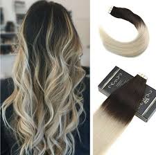 Shop all human hair extensions @ extensions.com. 5pcs 22inch Pu Remy Tape In Human Hair Extensions Ombre Dark Brown To Blonde Ugeat S Tape In Hair Extensions Ombre Hair Extensions Remy Human Hair Extensions