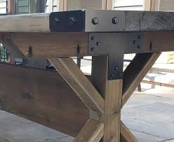 Table Corner Bracket Table Edge Strap Picnic Table Bracket Furniture Corner Protector Industrial Furniture Strap Industrial Farmhouse Table Farmhouse Style Furniture Furniture Straps