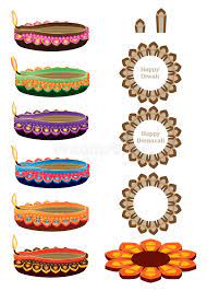 Flowers are a must in our festivals and we've grown up decorating our homes with flowers. Happy Diwali Deepavali Set Stock Vector Illustration Of Decoration 78683921