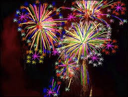 Feux D Artifice Fireworks Pixel Art Painting