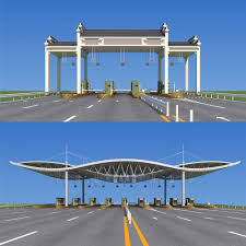 3d Highway Toll Station 3d Model Highway Architecture Entrance Gates Design Entrance Design