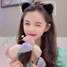 Bar Women Girls Face Wash Cartoon Plush Hair Accessories Cat Ears Headband  Hair Hoop Hair Band
