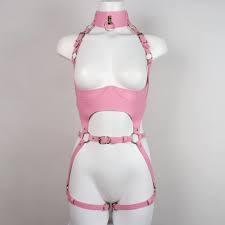 Sexy rosa Strumpfgürtel PU-Ledergeschirr Damen Brustknechtschaft  Ganzkörperkäfig Gothic Dessous Oberschenkel Fetisch Tragen (Color : 04,  Size : M) : Amazon.de: Drogerie & Körperpflege