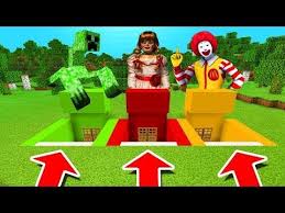 Minecraft Pe Do Not Choose The Wrong Bunker Mutant Creeper Annabelle Ronald Mcdonald Youtube Creepers Minecraft Minecraft Pe