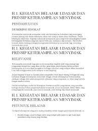 Bila sudah ada tradisi tulisan pada masyaraka, maka keterampilan membaca dan menulis turut berkembang. H 1 Kegiatan Belajar 1 Dasar Dan Prinsip Keterampilan Menyimak