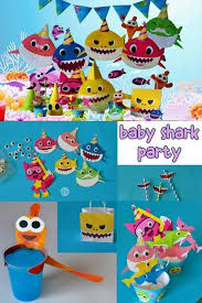 Diy Baby Shark Song Party Decoration Decor Crafts Under The Sea Kids Party Ideas Pinkf Shark Themed Birthday Party Shark Theme Birthday Shark Party Decorations
