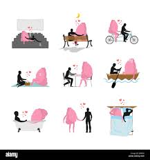 Love And Brain Set Man And Mind In Movie Theater Lovers In Bath Romantic Rendezvous With The Central Authority Of Nervous System Boating Currency Stock Vector Image Art Alamy