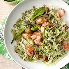 Thai Pesto With Rice Noodles Shrimp Recipe Seafood Entrees Seafood Recipes Noodle Dishes