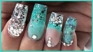 Ninja5 for 5% off my entire. Acrylic Nails Mint Green And Glitter Design Nail Mate Acrylic Youtube