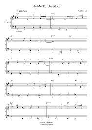 Download for free in pdf / midi format, or print directly from our site. Fly Me To The Moon Piano Solo Sheet Music Easy Intermediate Level Sinatra