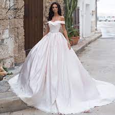 In pronovias you can find the perfect dress from a wide variety of trendy dresses like the classic ball gown wedding dresses. Fmogl Sexy Boat Neck Matte Satin Ball Gown Wedding Dresses 2020 Luxury Appliques Beaded Sashes Court Train Vintage Bridal Gowns Wedding Dresses Aliexpress