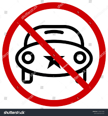 Red Circle Prohibition Signs For No Cars Icons Of The Future Or Cartoon Editable Stroke Vector Illustration Car Icons Vector Circle