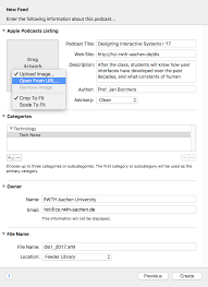Installieren sie die podcast app für alle geräte ios und android. How To Upload Lecture Videos As Podcasts On Itunes Media Computing Group Rwth Aachen University