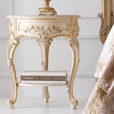 Everyone dreams about a little bit of luxury. Ornate Ivory And Gold Italian Small Round Bedside Table Juliettes Interiors