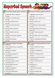 Change these direct questions into reported speech: Reported Speech Worksheet Free Esl Printable Worksheets Made By Teachers Reported Speech Indirect Speech Direct And Indirect Speech