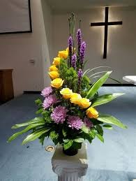 Image Result For Church Flower Arrangement Ideas Easter Flower Arrangements Fresh Flowers Arrangements Flower Arrangements Simple