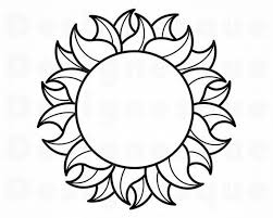 Sun Outline Svg Sun Svg Summer Svg Sun Clipart Sun Etsy In 2021 Sun Outline Free Stencils Printables Templates Stencils Printables Templates