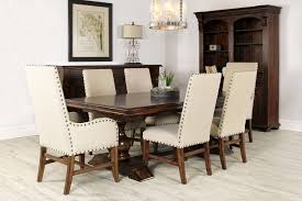 Transitional Dining Chairs Linen With Nailheads Taramundifurniture Com Country Style Dining Room Dining Chairs Tuscan Style