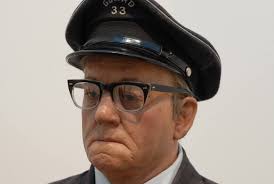 Monday's Art Moment is "Museum Guard" by Duane Hanson. We've heard  countless stories about people talking to "Roy" (that's what we call him).  In the almost 40 years he's been here, he