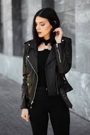 Leather Skin Brando Women Black Biker Motorcycle Leather Jacket Leather Jacket Black Black Women Fashion Leather Jacket Girl