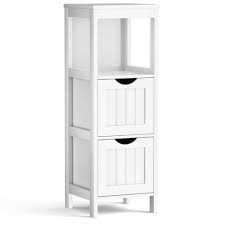 Also you can put spare toothpaste, soap and other items into the drawer or bottom door. Costway Floor Cabinet Multifunction Bathroom Storage Organizer Rack W 2 Drawers Target