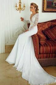 Dream Dress Long Sleeves Deep Neck Fitted Long Silhoette Detailed Lace And Beading W Bridal Wedding Dresses Long Sleeve Bridal Dresses Wedding Dresses Lace