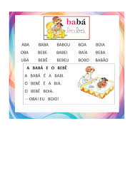 BEL CARDOZO: TEXTOS DE ALFABETIZAÇÃO 1º ANO FICHAS DE LEITURA SÍLABAS  SIMPLES E COMPLEXAS 1º ANO