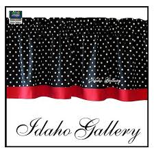 Black And White Valance Curtains Polka Dot Black White Red Kitchen Curtain Or Bedroom Valance In 2020 Red Kitchen Curtains Red Kitchen White Kitchen Curtains