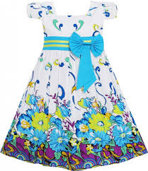 Madchen Kleid Blau Blume Kurz Armel Party Amazon De Bekleidung Naryady Dlya Devochek Stil Devushki Devushka V Plate