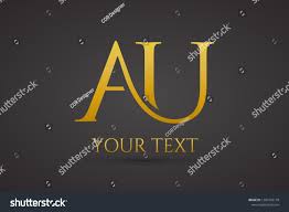 Au Gold Alphabet Letter Au A U Logo Combination Design Shutterstock Vector Lettering Alphabet Lettering Lettering Design