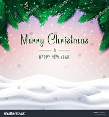 Merry Christmas And Happy New Year With Fir Tree On Winter Landscape Vector Illustration Template On Pink Backgro Merry Christmas Happy New Year Happy New Year Banner Merry Christmas