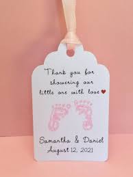 Baby Shower Tags Baby Shower Favors Personalized Baby Shower Tags Custom Name Tags Thank You Tags Baby Favor Tags Baby Footprints Tag Baby Shower Gift Favors Personalized Baby Shower Favors Baby
