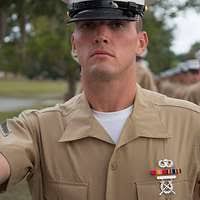 Pfc. Jacob Stanek, honor graduate for Platoon 3058,