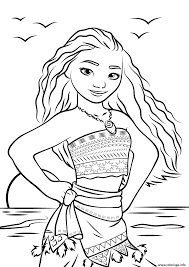 Coloriage Vaiana Moana Waialiki Disney Dessin Vaiana Moana A Imprimer